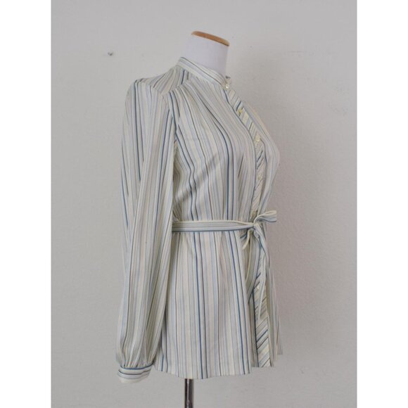 Vintage 70s Mockneck Button up Secretary Blouse‎ - Picture 9 of 10